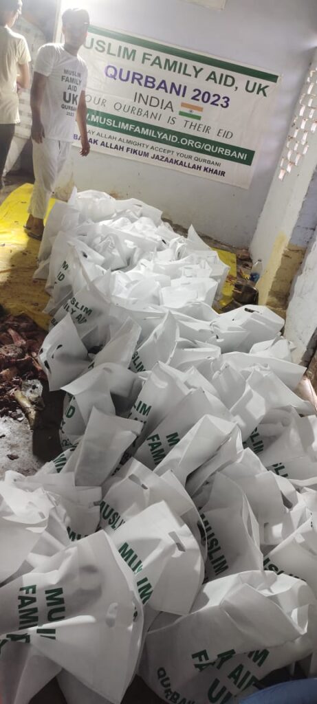 Muslim Family Aid food bags ready for people in need