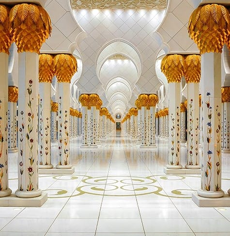 The interior of a mosque